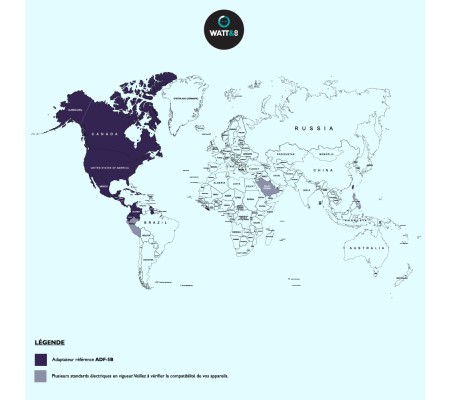 Adaptateur de prise électrique France vers USA/Canada/Japon/Taiwan